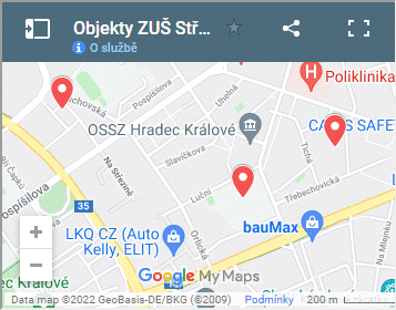 Mapa objektů ZUŠ Střezina
