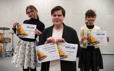 GRATULUJEME: Absolutním vítězem krajského kola soutěže ve hře na klávesy je Pavel Minařík